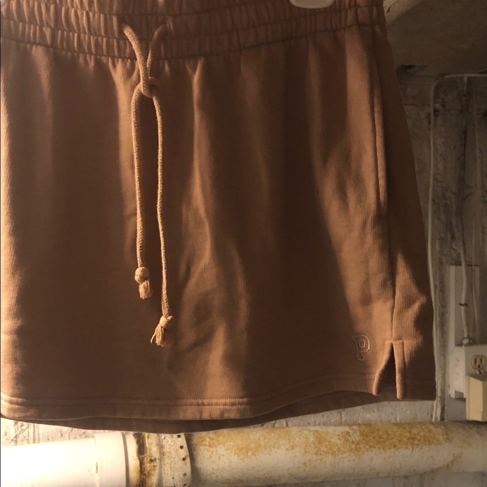 Victoria's Secret Mini Skirt in Warm Brown with Drawstring